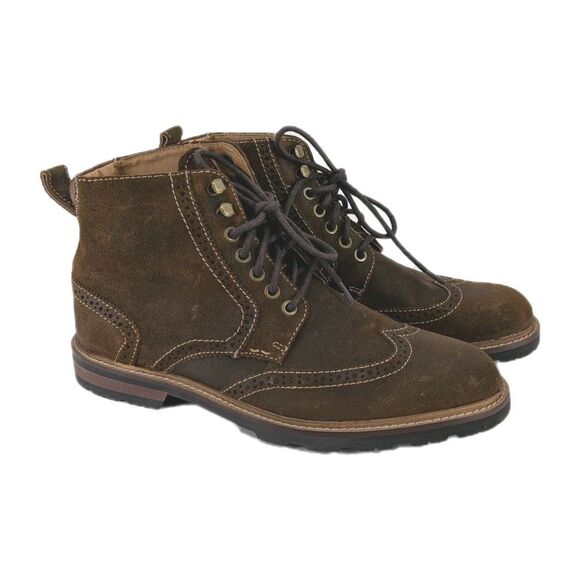 Florsheim Wingtip Chukka Boots Leather Mens 10.5 Lace Up Classic Brown main image 4